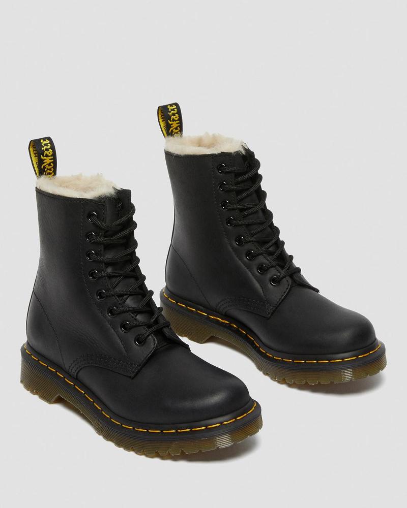 Dr Martens 1460 Faux Fur Forede Vinterstøvler Dame Sort | DK 273MQZ